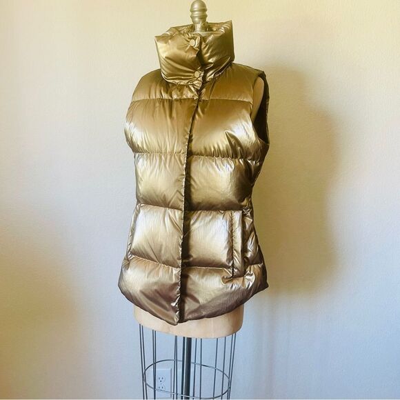 ♥️ Athleta Downtown Gold Puffer Vest - Picture 1 of 13